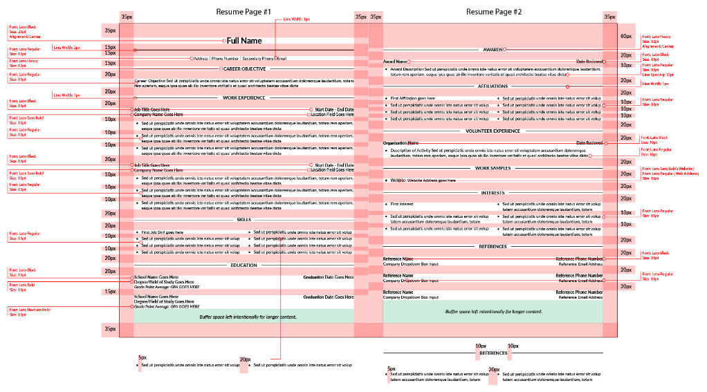 Resume Builder Specs