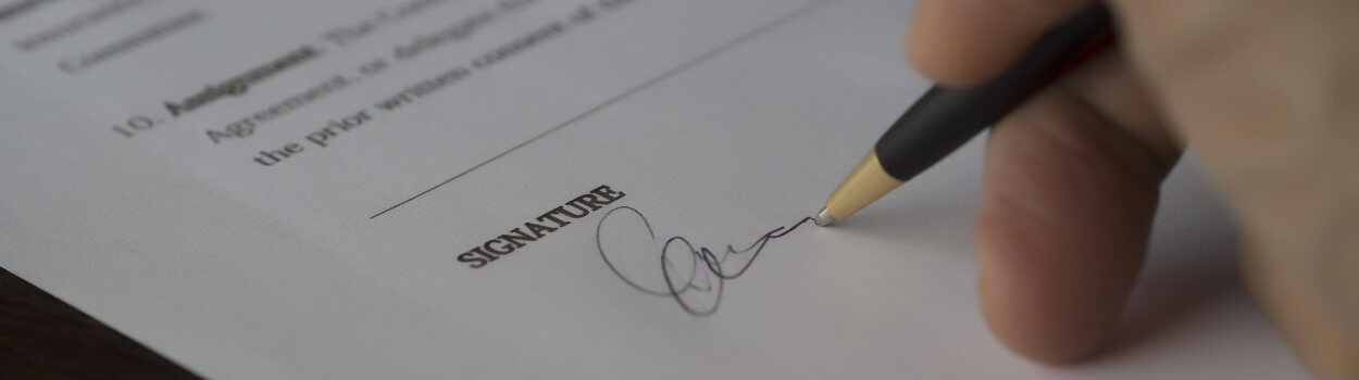 signing on the dotted line